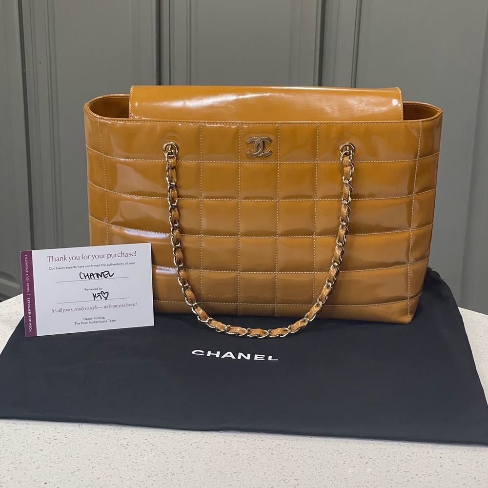 CHANEL Quilted Patent Leather Tote